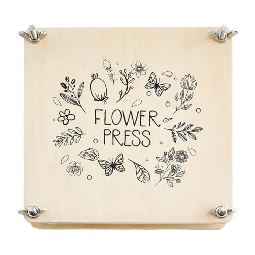 Produktbild: SUPERFINDINGS Blumenpressen Sets Pflanzenkonservierungsset DIY Blumenpressenbuch Blumenpressen Set Aus Holz Blattpresse Für Erwachsene Zur Herstellung Getrockneter Pflanzen 150x150x74mm