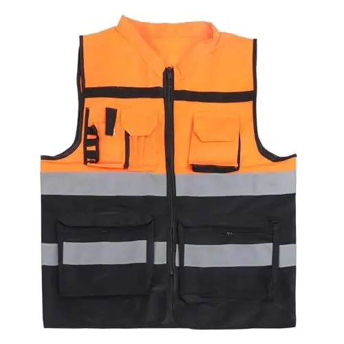 Produktbild: Warnweste mit Hoher Sichtbarkeit, Klasse 2, Reflektierende Sicherheitskleidung, Reitbekleidung für den Bauingenieurwesen, für Männer und Frauen (L)