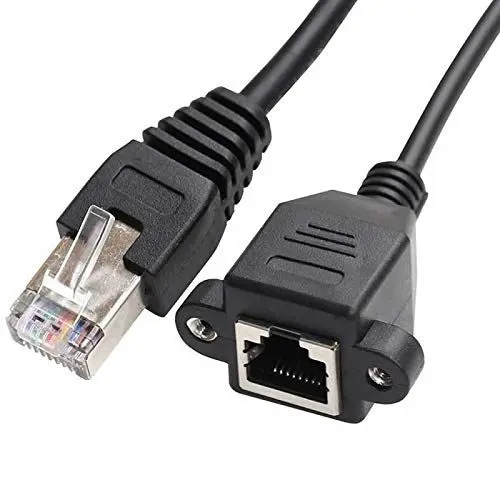 Produktbild: superior ZRL® RJ45 CAT 5 männlich bis weiblich Ethernet Netzwerk Verlängerungskabel mit Panel Halte Löchern vergoldet Stecker