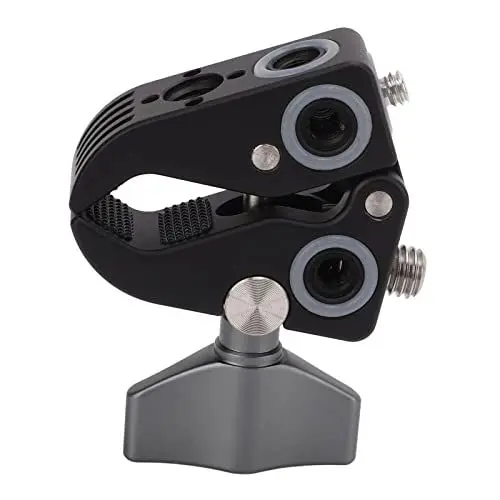 Produktbild: Superklemme aus Aluminiumlegierung, Starke Metallklemme mit 1/4- und 3/8-Gewinde, Magische Armklemme, Universelle Erweiterung, Fester Clip und Installationsschlüssel für Kameras,
