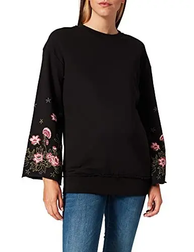 Produktbild: Supermom Damen Sweater ls Flower Sleeve Umstandspullover,, per pack Schwarz (Black C270), 34 (Herstellergröße: XS)