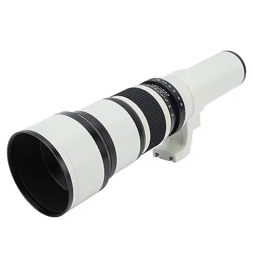 Produktbild: Teleobjektiv mit Festem Fokus, 500 Mm F6,3 Teleobjektiv mit Manuellem Fokus für DSLR-Kameraobjektive (White)