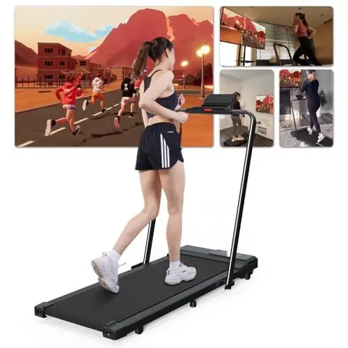 Produktbild: Superun Raceable Walking Pad, Laufband Klappbar geeignet für High-Tech-Geräte, Laufband für Zuhause MAX 136 kg mit Schulungskursen, Laufband Schreibtisch mit APP-Steuerung