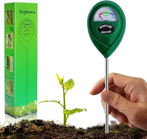 Produktbild: Suplong Feuchtigkeitsmesser für Pflanzen - Präzises Boden Feuchtigkeitsmessgerät für Garten, Innen & Außen Pflanzen, Rasen, Bauernhof - Keine Batterie Erforderlich (Grün)