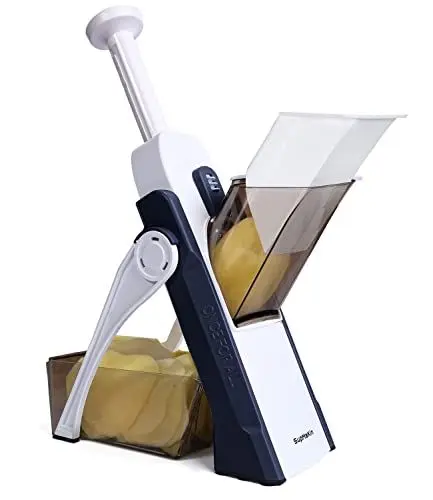 Produktbild: SupMakin Gemüseschneider, Once for All Verstellbar Gemüsehobel Mandoline Vegetable Slicer Kartoffelschneider Zwiebelschneider