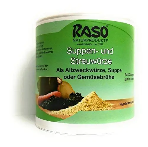 Produktbild: Suppe Klare Brühe STREUWÜRZE Klare Brühe (1x 300g Dose) Clever würzen, Brühe ohne Hefeextrakt, Brühe ohne Geschmacksverstärker - Suppen- und Streuwürze von RASO Naturprodukt