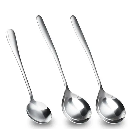 Produktbild: Suppenkelle Edelstahl, 3 Stk Schöpflöffeln, Schöpfkelle, Soßenlöffel, Saucenlöffel, Suppenlöffel, Kochlöffel Edelstahl für Hause Restaurant Küchenutensilien Servierbesteck