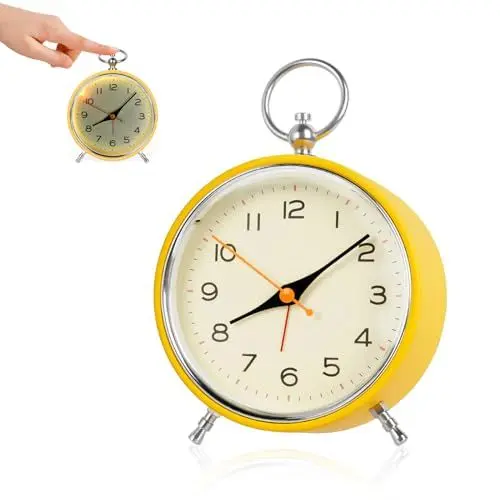 Produktbild: SUPRBIRD Wecker Analog, Wecker Analog Ohne Ticken, Wecker Kinder, Schlummerfunktion, Wecker mit Licht, Tragbarer Wecker Leise Klein Reisewecker für Tiefschläfer, Kinder, Senioren, Jungen und Mädchen