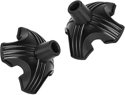 Produktbild: supregear 2 Stück Gummifüße für Gehstöcke, 18mm, 19mm Quad Stütz Selbststehende Rohrstockspitze rutschfeste für Krücken Gehstöcke, Gummipuffer Walkingstöcke, Gummifüße für Krücken, Schwar