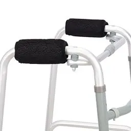 Produktbild: supregear Schaffell Walker Handgriff Gepolsterte (2er-Pack), Handpads Zubehör für Walker Rollator Crutch Rollstuhlgriffe Sanft Komfortabel Schaffell Wollbezüge, Rutschfest Dauerhaft Walker Zubehör