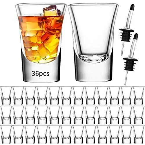 Produktbild: SuproBarware 36 Schnapsgläser 35ml/3.5cl, Shotgläser, Shot Gläser für Tequila, Wodka, Ouzo, Likör etc. Idee für Party. Spülmaschinenfest.Transparent