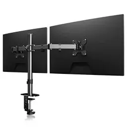 Produktbild: suptek Monitor Halterung 2 Monitore, für 13-27 Zoll LED/LCD Bildschirm, Dual Monitor Halterung Monitorarm Monitorständer Höhenverstellbar Neigbar Schwenkbar Drehungbar VESA 75/100mm 10 kg pro Arm
