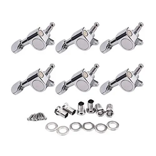 Produktbild: SUPVOX 6L Gitarrensaiten-Wirbel Tuner Mechaniken Knöpfe Tuning Schlüssel für Gitarre Akustik Elektro (Silber)