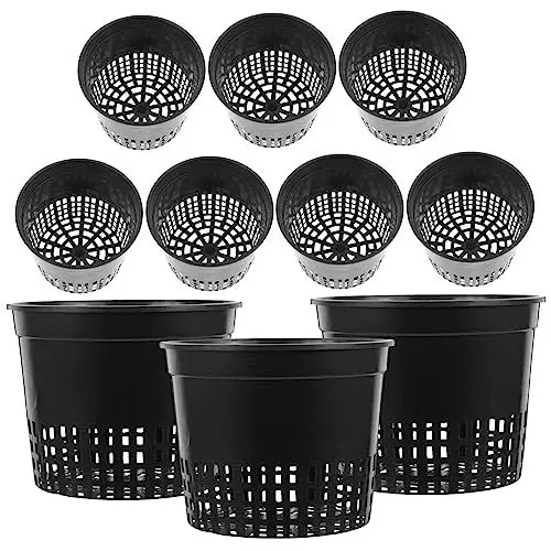 Produktbild: Supvox Wassergras-pflanztopf-Set 10 Hydrokultur-pflanzbecher Nicht-plastische Körbe Für Den Balkon Zuhause Zum Reinigen Schwarz