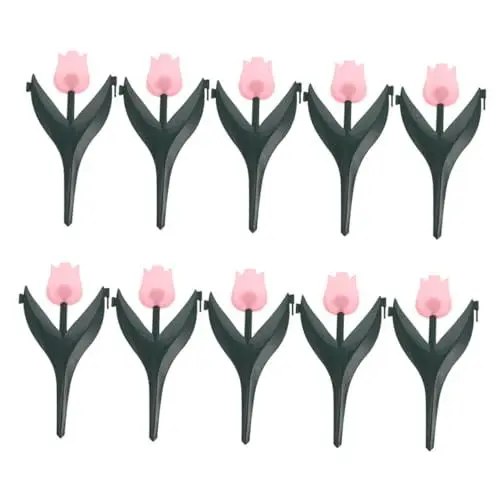 Produktbild: Supvox 10St Zaun-Zaun-Dekoration Gartenzaunzauber Hofdekoration Gartenzaun-Set Rasenbegrenzung Blumendekoration Tulpengartenpfähle Blumenbeetumrandungen Gartenzaunumrandung PVC Rosa
