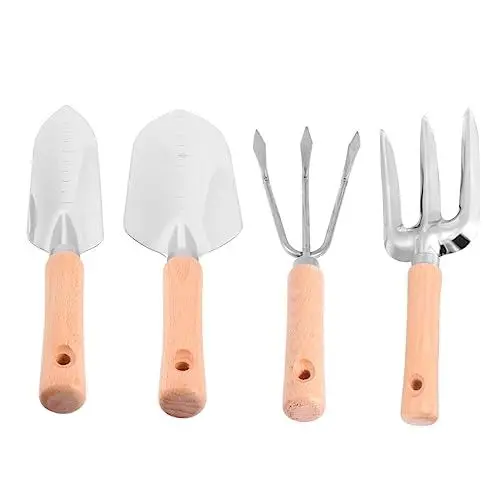 Produktbild: Supvox Gartenwerkzeug-Set: Schaufel Egge Unkrautstecher Edelstahl Holzgriff für Die Gartenarbeit