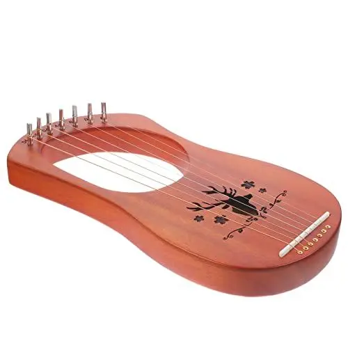 Produktbild: Supvox 1 Satz 7-saitige Harfe Leierharfe Selber Bauen 7-ton-leierharfe Musikinstrument Für Erwachsene Tragbare Kleine Harfe Leier-harfe-instrument Natürliche Harfe Holz Haupt Einstellen