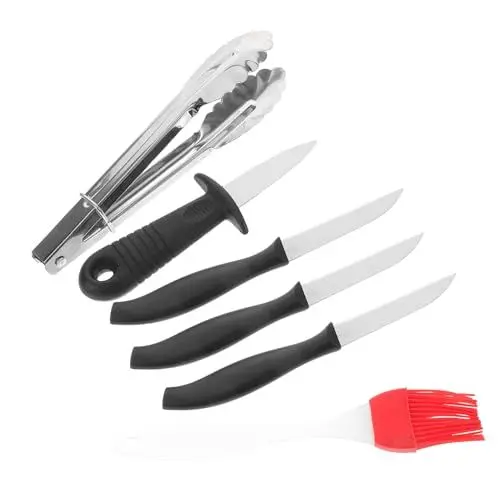 Produktbild: Supvox 6-teiliges Grillbesteck-Set Grillwerkzeug-Set Für Den Grill Im Freien Camping Picknick Grillzubehör Mit Austernöffner