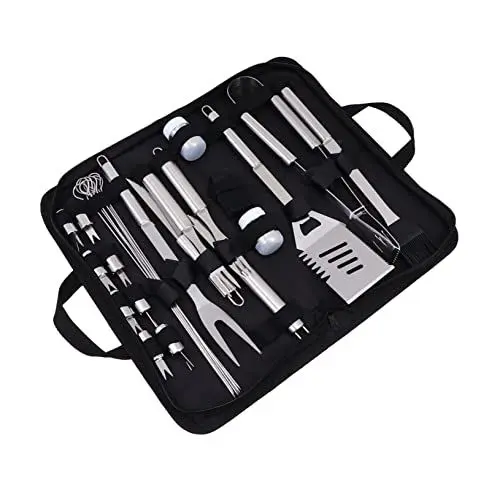 Produktbild: Supvox Grillset 27-teilig Edelstahl BBQ Werkzeugset Oxford Tasche für Camping Outdoor Kochen Einweihungsparty