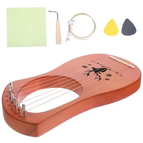 Produktbild: Supvox 1 Satz Leier Lyra-instrument Mini-daumen-kalimba Tragbare Harfe Strumpffüller Mini-harfeninstrument Bewegliches Fingerklavier Weihnachtsgeschenke Marimba Kind Mahagoni Geweih