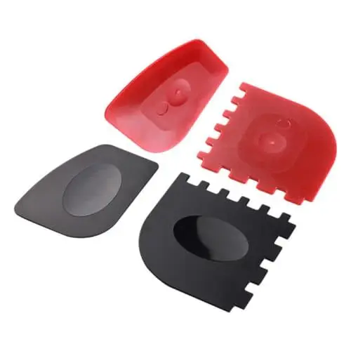 Produktbild: Supvox 4er-Pack Schaber-Set Reinigungswerkzeuge Für Eisenpfannen Schwarz/rot Vielseitig Einsetzbar Für Grillpfannen Aus Gusseisen Einfache Reinigung