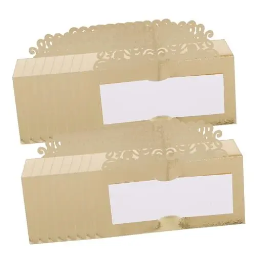 Produktbild: Supvox Hochzeitszeltkarten 20 Stück Sitzplan Hochzeitstischkarten Goldfolienrand Party-platzkarten