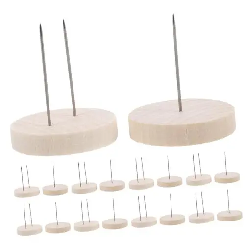 Produktbild: Supvox 24 Teilige Puppenbasis Häkeltiere Häkelnadelständer Emotion Puppen Quittungshalter Spike Actionfigurenständer Häkelnadel Display Stützständer Häkelhalter Beige Holz
