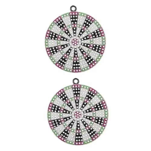 Produktbild: Supvox 2St Dartscheibe dekoration Anhänger zur Schmuckherstellung Schlüsselanhänger-Anhänger Anhänger für die Herstellung von Ohrringen Miniatur-Dartboard-Dekor Zinklegierung