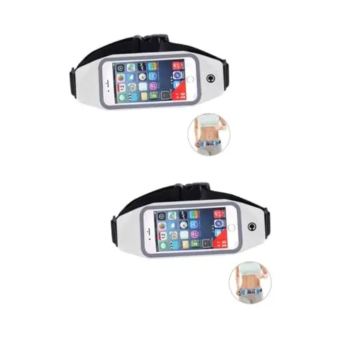 Produktbild: Supvox 2St fitnessband fitnessbänder jogginggürtel etuii handyhülle fitnesszubehör Sweat Belt joggen zubehör wasserdichter Sack gürteltasche Sport Riementasche einstellen Fräulein Weiß