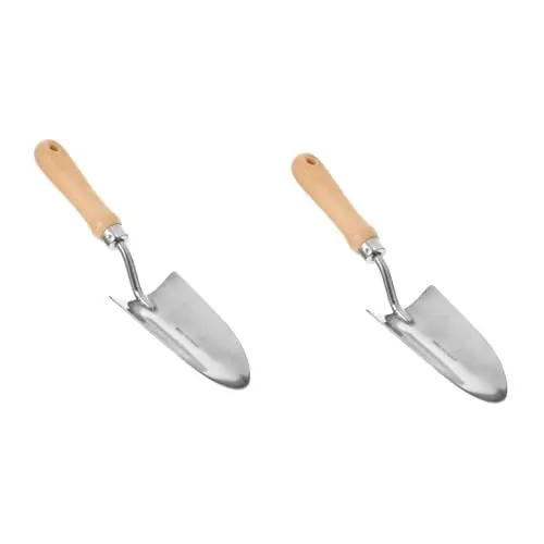 Produktbild: Supvox 2St kleine Gartenschaufel Mehrzweckwerkzeug schmale Schaufel Schaufelschaufel Gartenkunst Schaufel Garten Gartenschaufel Rostfreier Stahl Graben Gartenwerkzeuge Pflanzschaufel Holz
