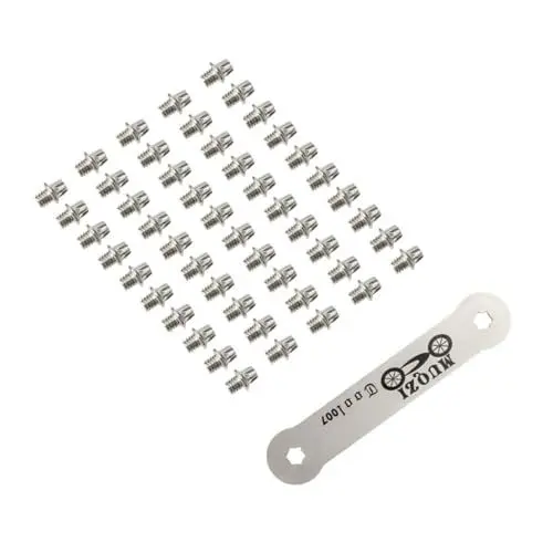 Produktbild: Supvox 2 Sätze 51 Stück Pedalplatten Fahrradpedalschrauben rutschfeste Schrauben Fahrradpedalschlüssel Pedalschrauben Fahrradplatten Fahrradzubehör Pedal Anti Schraube Anti Rutsch Nägel