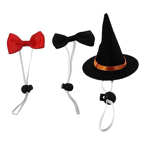 Produktbild: Supvox 2 Sätze Hexenhut für Haustiere dekorative Haustierfliege kleine Hunde Zauberer Kleidung Outfit Haustier Hexenhut Halloween Haustier Kostüm Hüte Hexenhut für Katzenhund Halsdekor