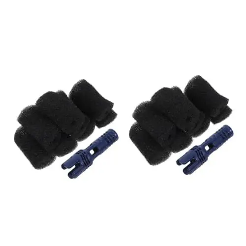 Produktbild: Supvox 2 Sets Schwimmbadreiniger Poolreinigung Poolzubehör Poolzubehör Schlauchadapter Schrubber Kehrschlauchschrubber Ersatz Poolreiniger Schlauch Endteil Schwamm Schwarz