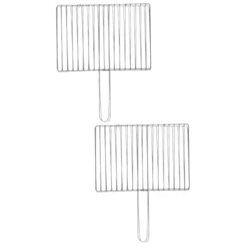 Produktbild: Supvox 2 Stk Grillrost Aus Edelstahl Tragbares Grillnetz Grillwerkzeug Edelstahl Grillrost Grillnetzklemme Edelstahl Grillgitter Bbq Grillroste Kühlregal Gegrillter Fischclip Faltbar