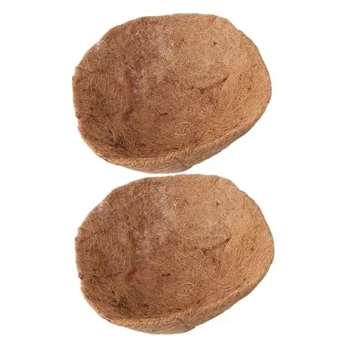 Produktbild: Supvox 2 Stück Coconut Flowerpot Liner Halbkugelform Natürlicher Kokosfaser Atmungsaktive und Hydrophobe Unterlage für Blumen und Pflanzenpflege im Büro Zuhause oder Hotel