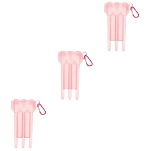 Produktbild: Supvox 3St -Aufbewahrungsbox Darthalter Fall für Dartspitzen Halter Fall verstellbares -Etui aufbewahrungsbox Tragbarer Dartkoffer Dartboxen mit Edelstahl Rosa