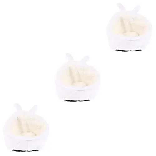 Produktbild: Supvox Kaninchen Sofa 3st Hamster Baumwollnest Hamsterbett Kuschelhöhle Pet Bed Haustierbett Für Den Innenbereich Plüsch Meerschweinchenbett Flauschige Kabine Für Hamster Schlafnest Für Haustiere Weiß