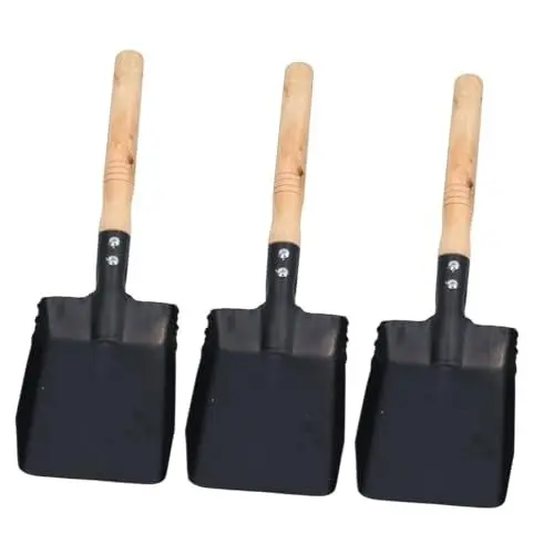 Produktbild: Supvox 3St Rußkaminschaufel Kaminschaufel für Asche Holzkohleschaufel Anlage Kleiner Haushaltsspaten kleine Erdschaufel tragbar Pflanze Schaufel mit Holzgriff Metall Gartenschaufel Eisen