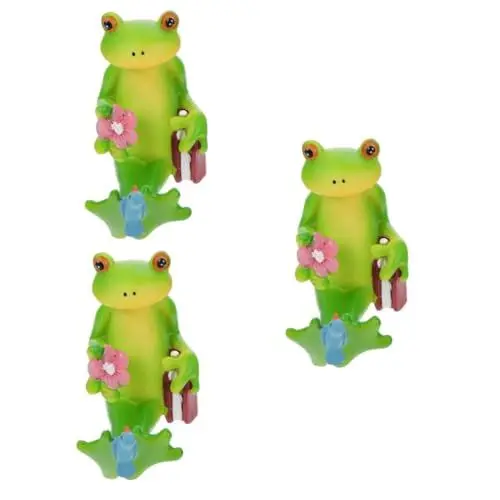 Produktbild: Supvox 3 Stück Froschfigur Miniatur-Statue Für Außendekoration Für Terrasse Rasen Teich Garten