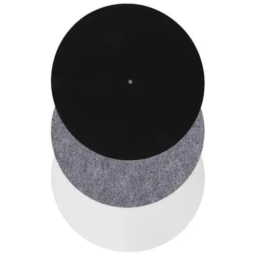 Produktbild: Supvox 3 Stück Anti-Vibrations Filzmatten für Plattenspieler: 12 Zoll Antistatische Vinyl-Schallplatten Schutzpads - Bunte Plattenteller Rutschmatte für den Heimgebrauch