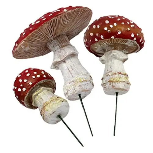Produktbild: Supvox 3st Harz- -Ornament Minipilze Zum Basteln Feengartenpilz Minifiguren in Großen Mengen Miniatur-harzpilze Gartenpilzstatue Leuchtende Pilze Winziges Pilzdekor Skulptur Eisen Glas