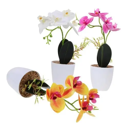 Produktbild: Supvox 3st Künstliche Pflanzen Im Innenbereich Ornamente Für Das Wohnzimmer Topforchideenpflanzen Falsche Topfpflanzen Blumen Zur Dekoration Simulationsanlage Ländlich Plastik 3D Strauß
