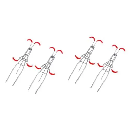 Produktbild: Supvox 4 Stück Doppelrute Angelunterstützung Angelrutenhalter Doppelrute Stangenhalter Universal Angelunterstützung Angelrutenständer Angelausrüstung Gerät Angelzubehör