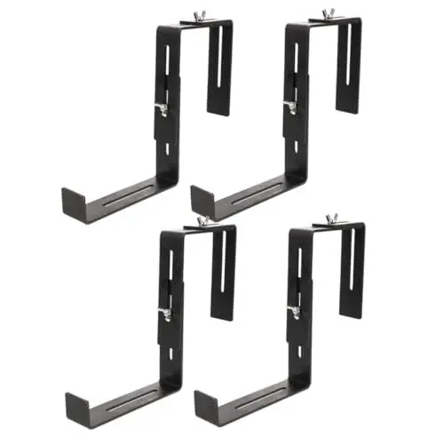 Produktbild: Supvox 4 Stück Geländer Blumentopf Halterung Wandpflanzer Haken Aufhänger Fenster-Vogelhäuschen Töpfe für Pflanzen Pflanzenaufhänger Deckhalterung Blumentopfhalterung grüner Dill Führung