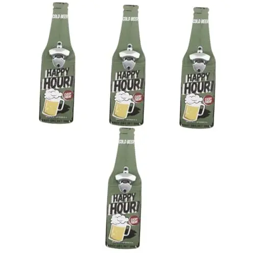 Produktbild: Supvox 4 Stück Retro Wandbehang Für Flaschen Weingefäße Halloween Bierdeckel Entferner Flaschenöffner Bieröffner Wandhalterung Partyzubehör Flaschen Bieröffner Männer Geschenk