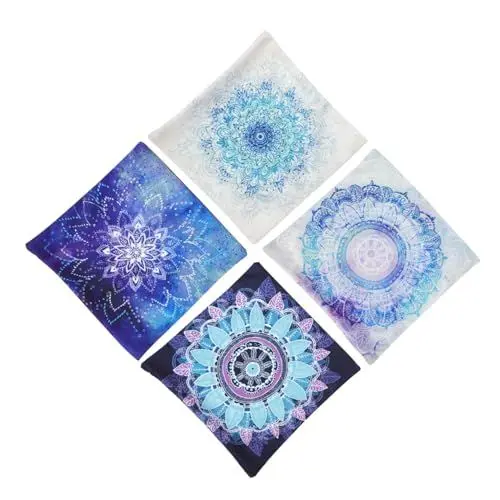 Produktbild: Supvox 4 Stück Wasserdichter Kissenbezug Boho-Kissen Outdoor-wurfkissen Kissenbezüge Mit Mandala-Akzenten wasserdichte Kissenbezüge Aus Leinen Kissenbezüge Werfen Außenabdeckung Flachs
