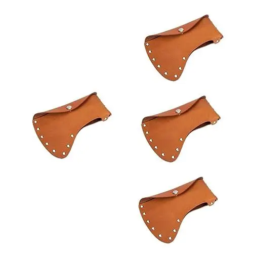 Produktbild: Supvox 4 Stück -beschützer Beilschutz Axtkopfscheide Klingenschutz Beil Ledertasche Mantel Beilhülle Aus Gürtelleder Professionelle Beilhülle Fall Kopfschutz Tragbar Schädel Rindsleder