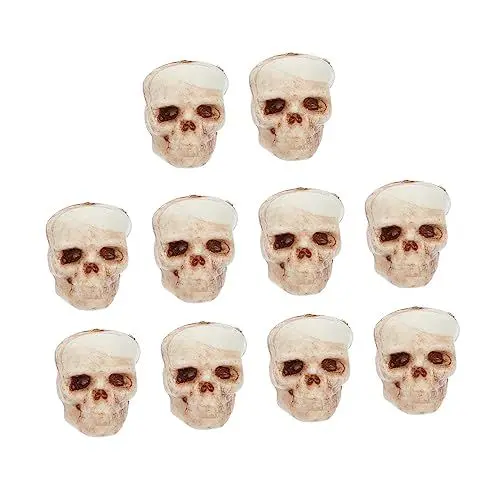 Produktbild: Supvox 50 Stück Mini-schädel Schaufensterpuppe Mini-Mensch Künstliche Halloween-schädelverzierung Decoraciones para Sala De Casa Spukhaus Requisiten Plastik Haushalt Weiß Ornamente 3D