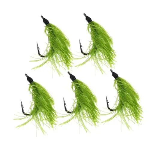 Produktbild: Supvox Realistische Grasform Widerhaken 5 Stück Angelhaken Set Für Karpfen Schwimmschnur Kit