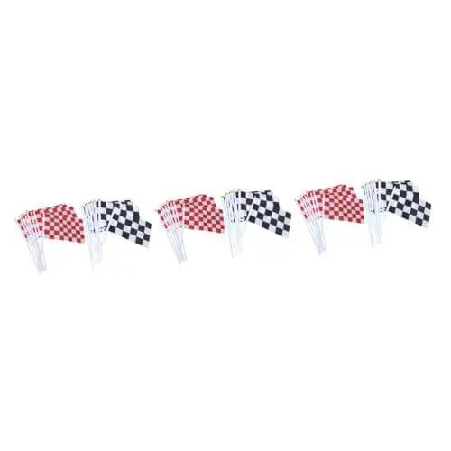 Produktbild: Supvox 60 Stück Autorennen Flaggen Karierte Handflaggen Mini Karierte Flaggen Karierte Flaggen Auf Einem Stock